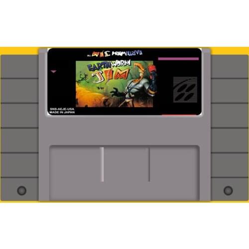 Earthworm Jim 46 Pin 16 Bit Grey Game Card For USA NTSC Game Player