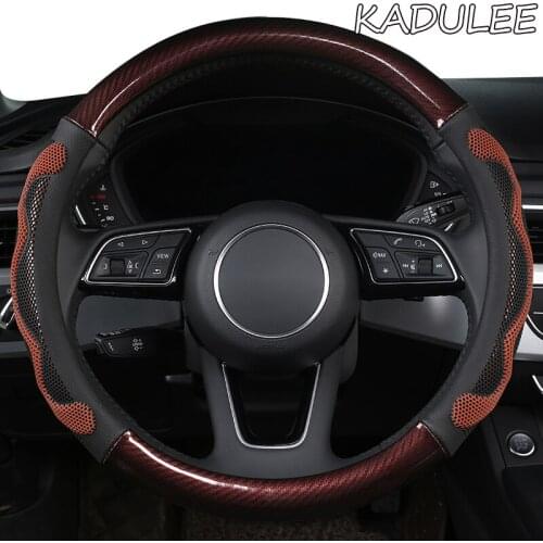 KADULEE Microfiber Leather Car Steering Wheel Cover For Kia Ceed Rio 3 4 Sportage Sorento Cerato Optima Picanto KX K