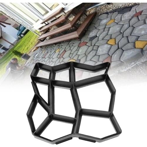 YYSD Stone Paving Mold Concrete Stepping Walkway Paver 9 Grids DIY Driveway Garden