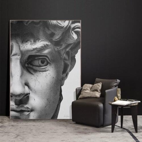 Canvas Painting Black and White David Head Sculpture Posters and Prints Wall Art Pictures Living Room Home Decor Profile Picture