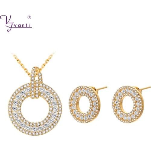 Kfvanfi womens jewellery cz gold stud earrings trendy fashion jewelry