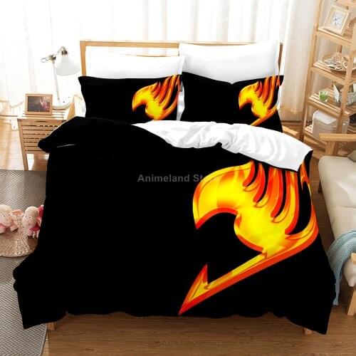 Anime Fairy Tail Duvet Cover Sets Comforter Japanese 3D Bedding Set Kids Cartoon Boys Bed Linen Queen King Single Size Drop Ship