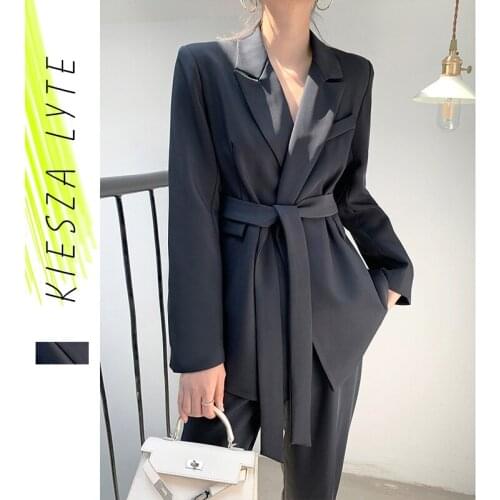 Senior Grey Pants Suits Women 2021 Autumn Leisure Brand Fashion Casual Two Piece Sets OL Wear