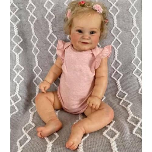 NPK Two Size Version Reborn Toddler Popular Maddie Cute Girl Doll with Rooted Blonde hair Soft Cuddle Body High Quality Doll