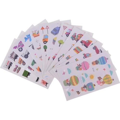 Fashion Waterproof Temporary Tattoos Kids Cartoon Little Bus Car Tattoo Stickers Children Kid Fake Flash Tattoo Sticker Hot Sale