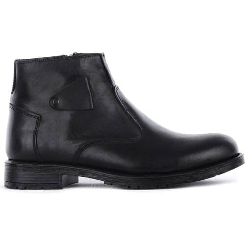 Frank Peter Ş-930 Men Leather Boots-Black