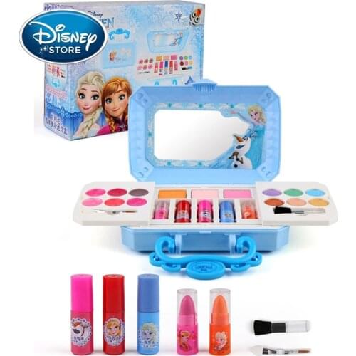 Disney Girls Frozen Elsa Anna Cosmetics Beauty Set Toy Kids Snow White Princess Fashion Toys Play House Children Birthday Gift