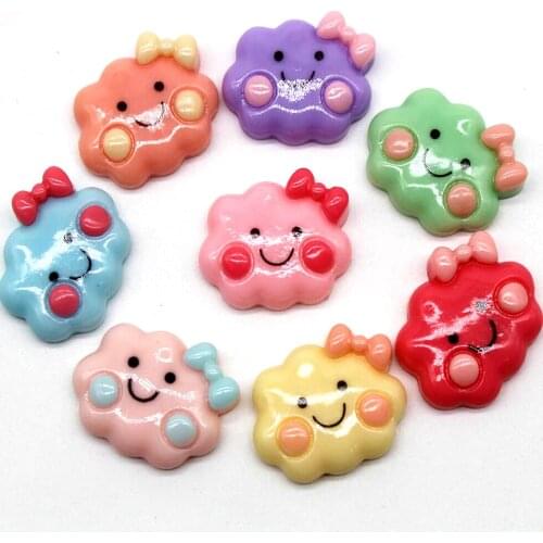 New 25*20mm cloud resin 10pcs DIY handmade material home decoration accessories colorful mix cute fashion