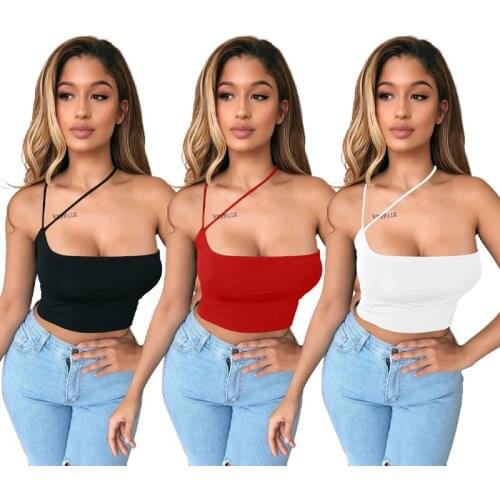 2021 Summer New Sleeveless Short Blouse Cross Backless Sexy Nightclub Blouse Women