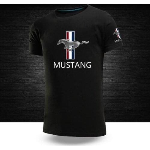 NEW Mustang Summer Fashion Male Tops Casual Short Sleeves Solid Color Cotton Round neck Hip Hop T shirts Sport Tops