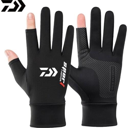 Daiwa New Fishing Gloves Men And Women Two Fingers Gloves Outdoor Gloves Summer Sunscreen Non-slip Gloves Sunscreen Gloves