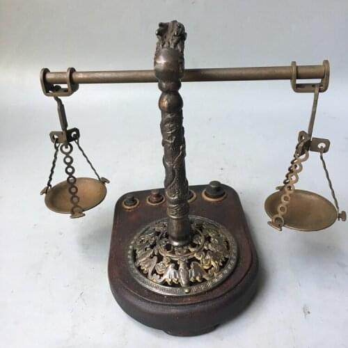 Very rare old Qing Dynasty Chinese scientists use copper balance,Dragon,Decoration