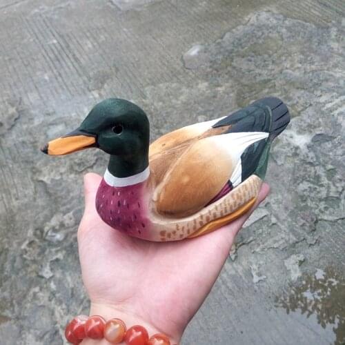 The wood carving handicraft animal duck ornaments(A308)