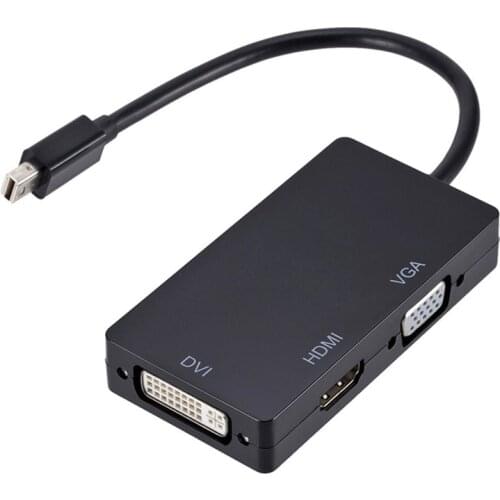 Minidp To HDMI-compatible Lightning Mini DP To VGA Interface DVI Three-in-One Adapter Cable Projector Converter 1080