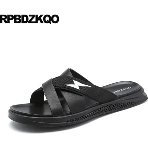 Native strap luxury water soft slides slippers roman slip on leather black shoes men gladiator sandals summer beach waterproof