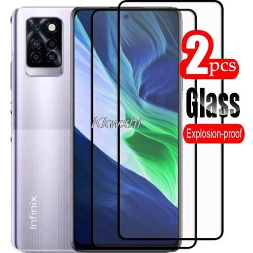 2PCS For Infinix Note 10 Pro Screen Protector Case Full Glue Tempered Glass Protective Cover On Note10Pro Note10 10Pro NFC X695