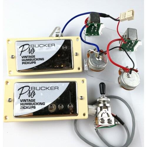 1 Set LP Standard ProBucker N and B Electric Guitar Humbucker Pickups with Pro Wiring Harness For EPI silver Cover