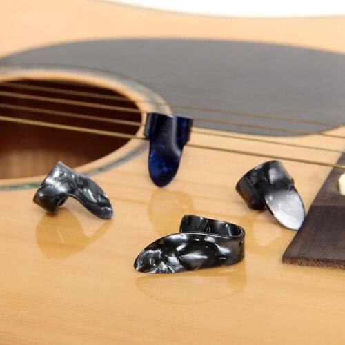 1 Thumb + 3 Finger Acoustic Nail Guitar Pick Celluloid Mediator Thumbpick Plectrums Sheath For Acoustic Electric Bass Guitarra
