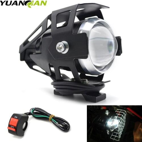 1PCS Motorcycle LED Headlight 125W 3000LM U5 Waterproof Driving Spot Head Lamp Fog Light Switch Moto Accessories 12V Turn Signa