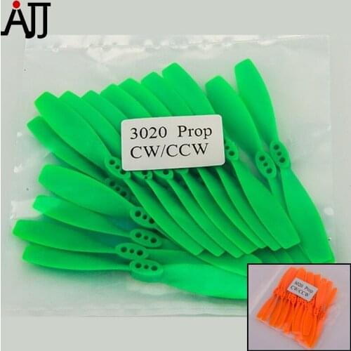 10pairs Rctimer 3x2'' 3020 Mini CW CCW Propeller FPV Racing Props Pro Orange Green NY3020-O NY3020-Green
