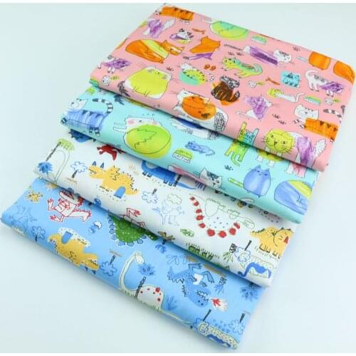 160cm*50cm cat dinosaur newborn cotton fabric DIY bedding apparel dress patchwork fabric kids handwork cotton cloth tecido