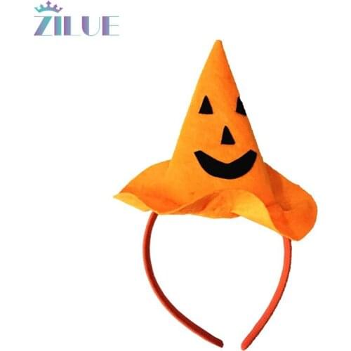 5pcs/lot Smiley pumpkin Hat Non-woven Halloween prom head hoop Pumpkin Headdress props Halloween supplies party decoration