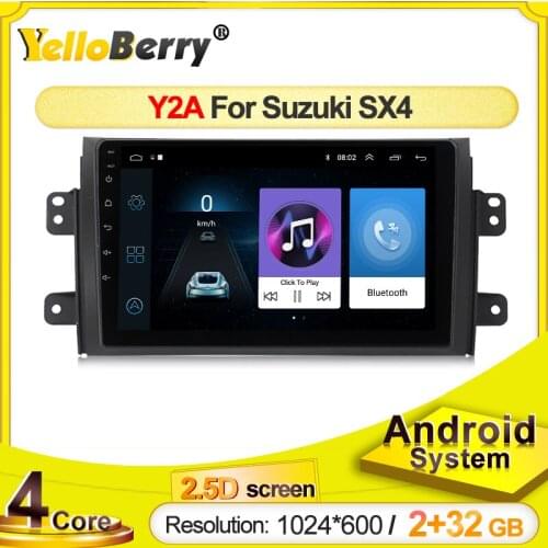 Yellowberry 2DIN GPS navigation car radio for Suzuki SX4 auto multimedia Audio player 2.5D Screen 4 core android system