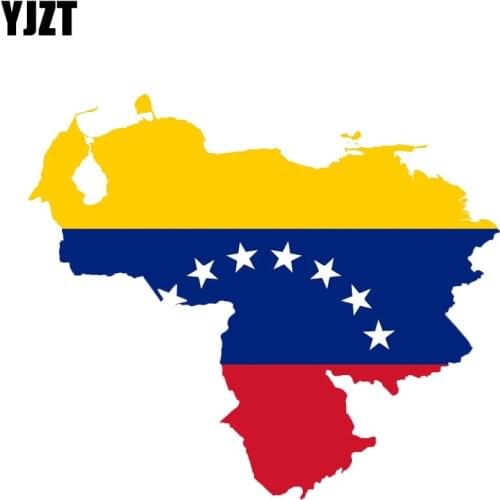 YJZT 13CM*14.9CM Car Reflective Venezuela Map Flag Car Sticker Decal Accessories 6-0425