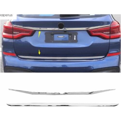 Auto Accessory Rear Tail Trunk Door Lid & Upper Tailgate Overlay Strip Cover Trim Bright For BMW X3 G01 2018 - 2020