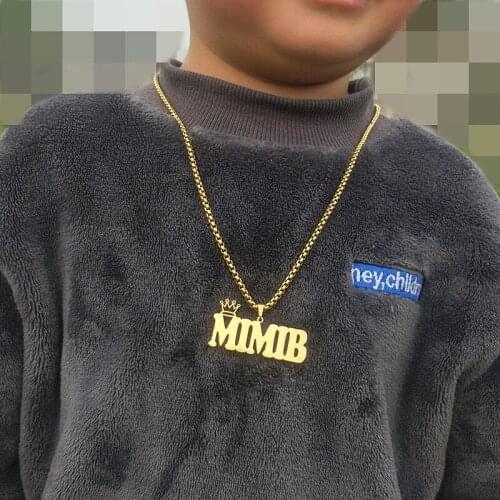 Kids Birthday Gift Custom Baby Name Crown Necklace Men Chain Nameplate Pendant Necklaces Personalized Jewelry Punk Bijoux Femme