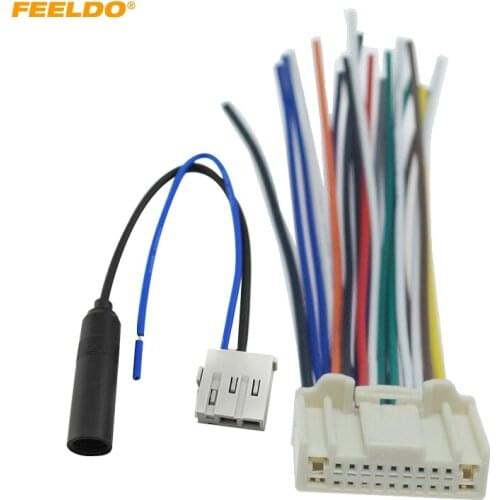 FEELDO 1set Car Stereo Audio Wiring Harness With Antenna Adapter Plug For Nissan/Subaru/Infiniti OEM Factory Head Unit #CT1638