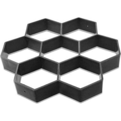 1pc Path Maker Mold DIY Black Plastic Making DIY Paving Mould Home Garden Floor Road Concrete Stepping Driveway Stone Path Mold