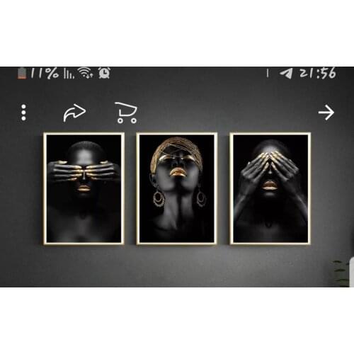 70x100cm unframed Black Nude Women Canvas Paintings on The Wall African Art Posters and Print Wall Art Picture for Home Decor