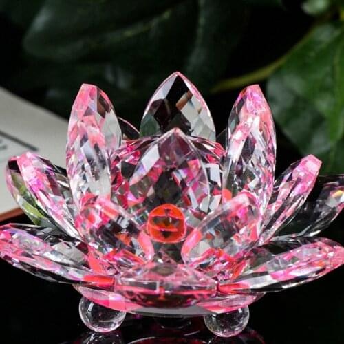 Crystal Swan Lotus Crystal Glass Figure Paperweight Ornament Feng Shui Decor Collection Ornament Feng Shui Decoration Collection
