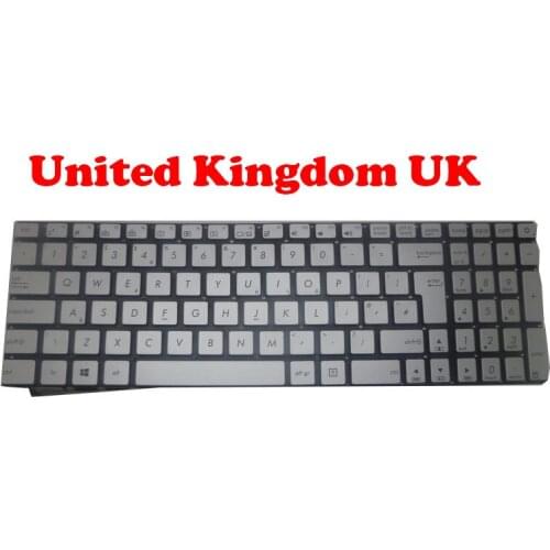 Laptop Keyboard For ASUS R555 R555J R555JB R555JX R555JW R555JQ R555Z R555ZU No Backlit Film United Kingdom UK Black/Silver