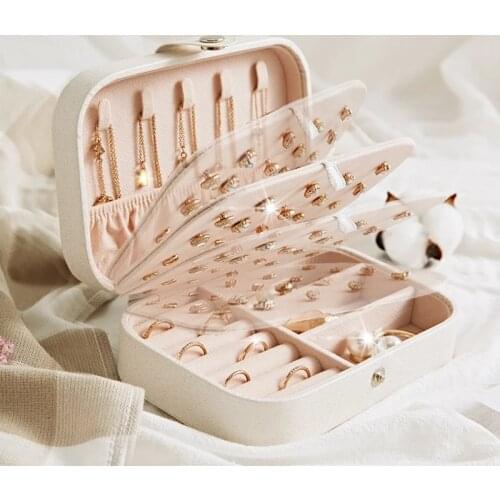 Storage Box Earrings Ring Necklace Case Jewel Packaging Travel Cosmetics Beauty Organizer Container Box jewelry organizer