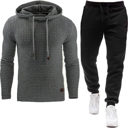Autumn Winter Man Tracksuit Sets Pullover Hooded Mens Sweatshirts Sports Suit Male Casual Tracksuits 2 Piece Pants and Hoodies