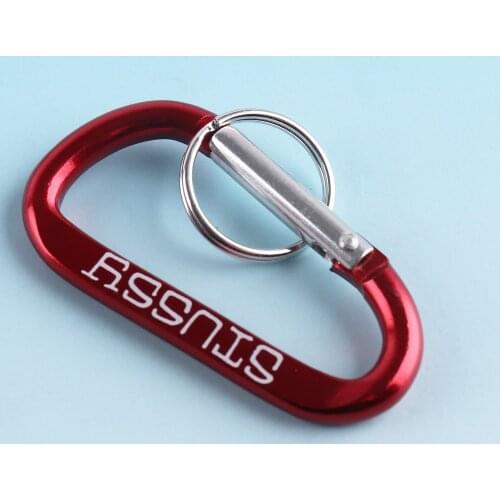 Red Carabiner Clips with keyrings Aluminum Hanging Buckles Spring Clasp Snap Hook DIY Metal Carabiner Lanyard keychains