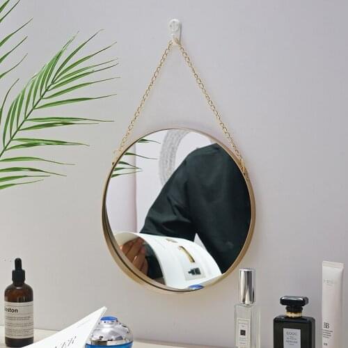 Metal iron bathroom mirror bathroom wall-mounted mirror vanity mirror Nordic decorative mirror fitting mirror WJ606