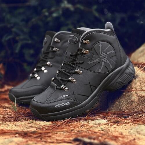 2020 new mens breathable safety shoes outdoor construction plus velvet warm waterproof work shoes mens boots retro style boots