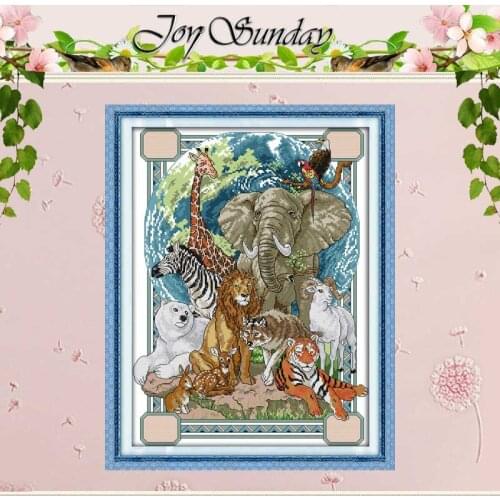 Elephant tiger Animals counted Cross Stitch 11CT 14CT Cross Stitch Set Wholesale DIY Cross-stitch Kit Embroidery Needlework