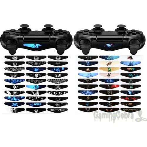 60 Sets Designer Skull LED Light Bar Decal Stickers for PS4 Slim Pro Controller
