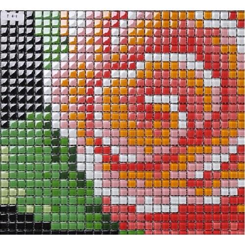 Mural Art Blossam Rose crystal glass mosaic tile living room bathroom kitchen backsplash wall tile floor tile