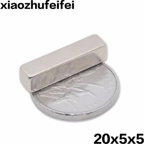 100pcs 20*5*5 Cuboid Block 20x5x5mm Super Strong N38 high quality Rare Earth magnets 20x5x5 Neodymium Magnet 20mm*5mm*5mm