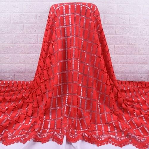 Zhenguiru New Arrival Guipure Cord Fabric High Quality African Lace Fabric Bright Diamond Nigerian Fabric For Party Dress A2066