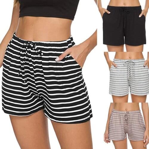 New Summer Hot Shorts Women Pajama Sports Running Shorts Lounge Sleep Shorts Lace Up Elastic Waist Casual Home Beach Shorts