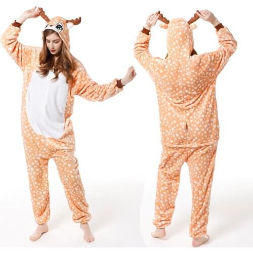 Deer Skeleton Pajamas Set Kids Winter Onesies Cosplay Children Pyjamas Boys Girls Flannel Pijamas Set Animal Sleepwear