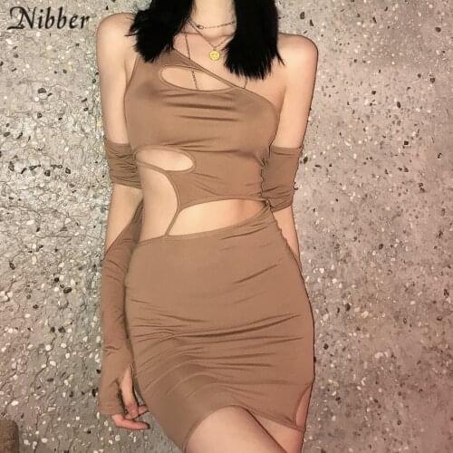 Nibber Hollow tight-fitting halter strap dress women 2021 summer wild street wear strap sexy night party dress mini dress Female