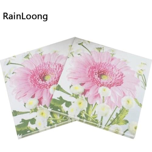 [RainLoong] Flower Printed Paper Napkin Sunflower Floral Event & Party Supplies Supply Tissue 33*33cm 1 pack (20pcs/pack)