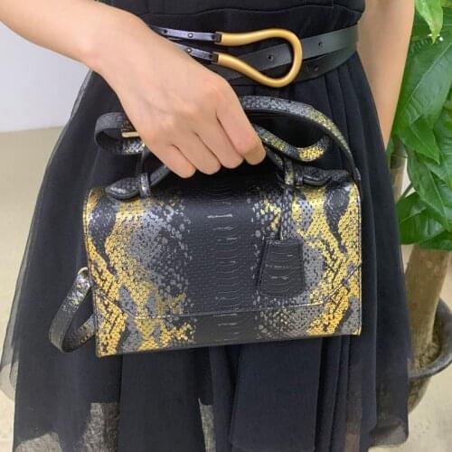 Luxury Snake Skin Handbags For Women 2021 PU Leather Shoulder Bag Good Quality Fashion Ladies Messenger Crossbody Bags Handbag